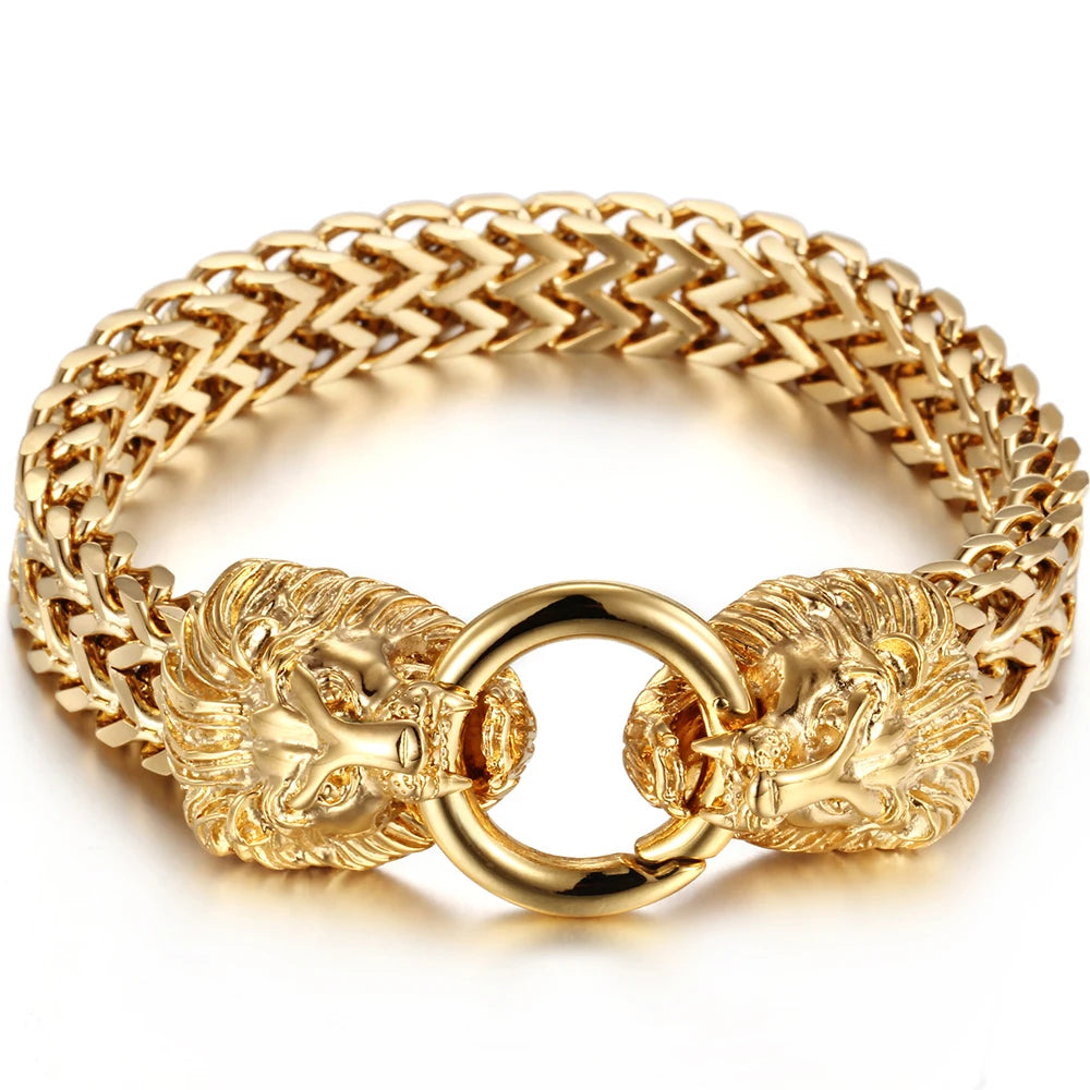 Double Lion Head Bracelet